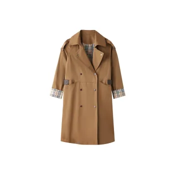 H YXIANG Trench Coat Women's Khaki