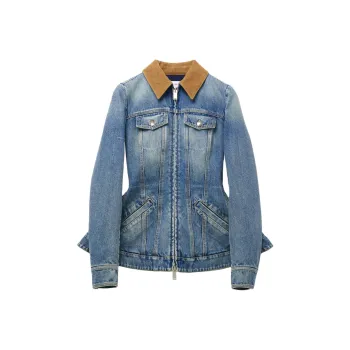 Alexander McQueen Peplum Denim Jacket