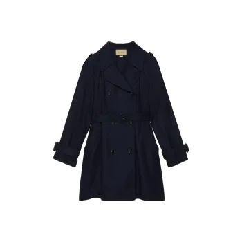 GUCCI Trench Coats Women's Navy