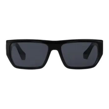 LOUIS VUITTON Acetate Metal Parts Rectangular Sunglasses Men's Black