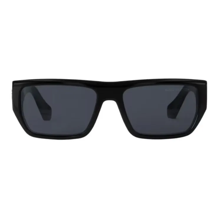 LOUIS VUITTON Acetate Metal Parts Rectangular Sunglasses Men's Black-0