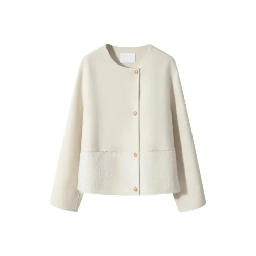 MOSIIMORII Coats Women's Porcelain White