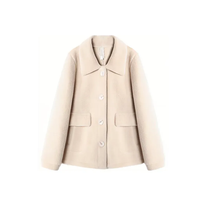 Still Quiet Velvet feel Coat Women's Milk Tea-0