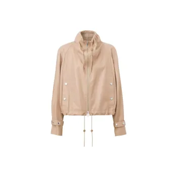 Burberry Leather Jackets Women's Beige
