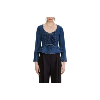 Self-portrait FW22 Denim Jacket Women's Blue