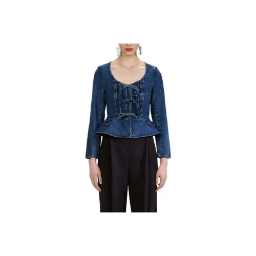 Self-portrait FW22 Denim Jacket Women's Blue