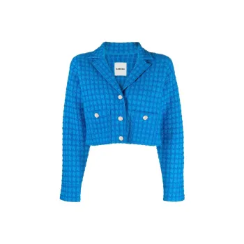 Sandro Cropped Coats Women's Blue