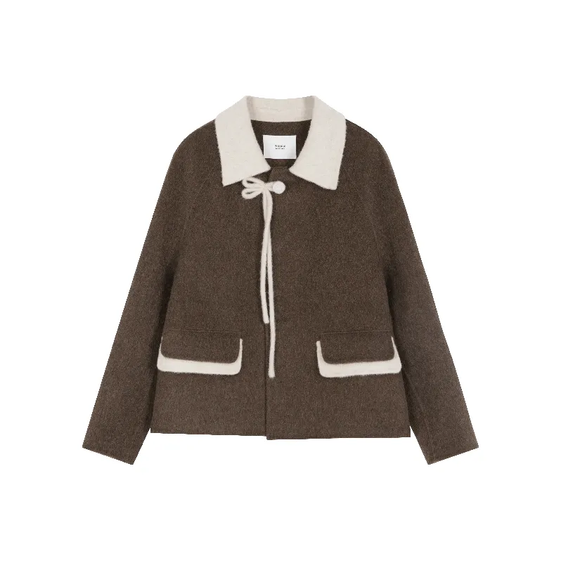 Mo Han Yi Mei Coat Women's Oil Chestnut Brown-0
