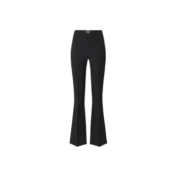 Elisabetta Franchi Horsebit Stretch Crepe Palazzo Trousers