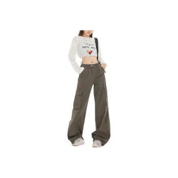 YINLEI Casual Pants Women's Dark Wheat