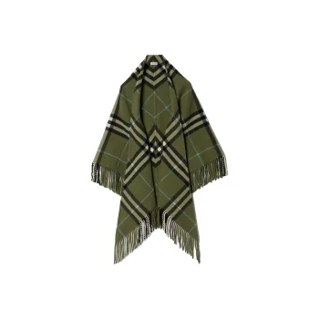 Burberry Vintage Checked Fringed Cape