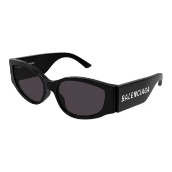 Balenciaga Recycled Acetate Oval Sunglasses Women's Black
