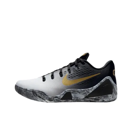 Nike Kobe 9 Anti Slip Wear Resistant Low Top Basketball Shoes Unisex Black White