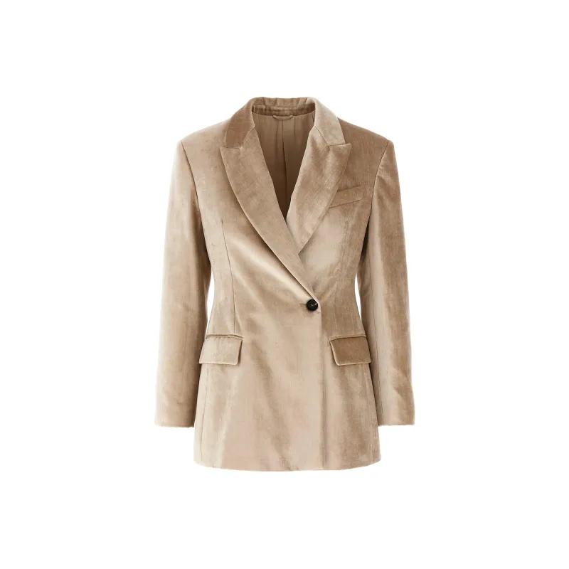 Brunello Cucinelli Monile Detailed Single Breasted Blazer-0