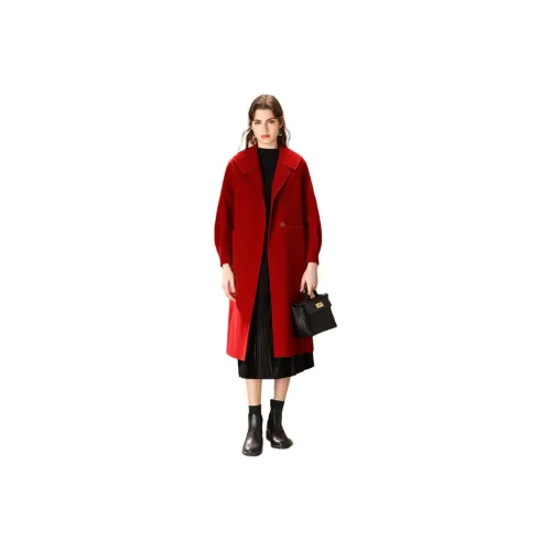 FENHONGMALI Coats Women's Rusty Red