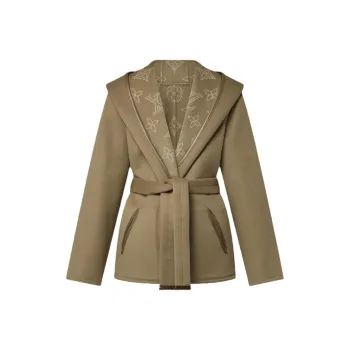 LOUIS VUITTON Reversible Signature Short Hooded Wrap Coat