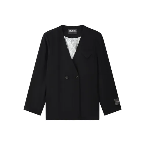 THE SEA LIFE Cropped Coat Women's Black Mage