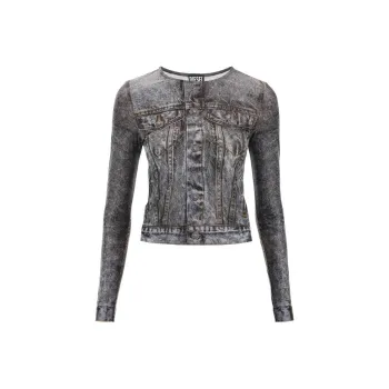 DIESEL Denim Jackets Women's Gray