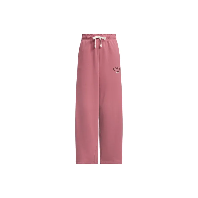 Adidas Originals FW24 WIDE LEG SWEAT Casual Pants Women's Dark Pink-0