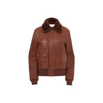 Chloé Leather Jackets Women's Brown