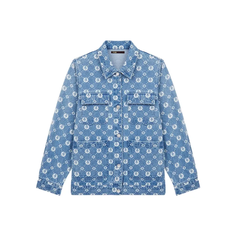 Sailor Moon X Maje X Sailor Moon Denim Jackets Women's Blue-0