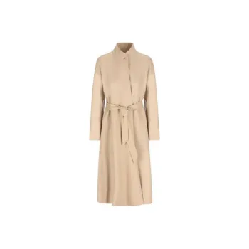 Loro Piana Belted Collarless Long Coat
