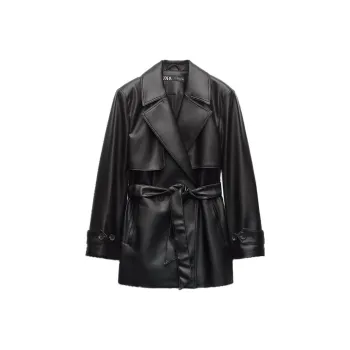 ZARA Trench Coats Women's Black
