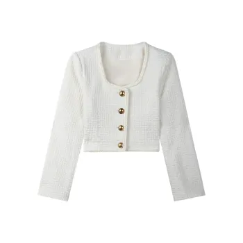 THE SEA LIFE Cropped Coat Women's Cream White