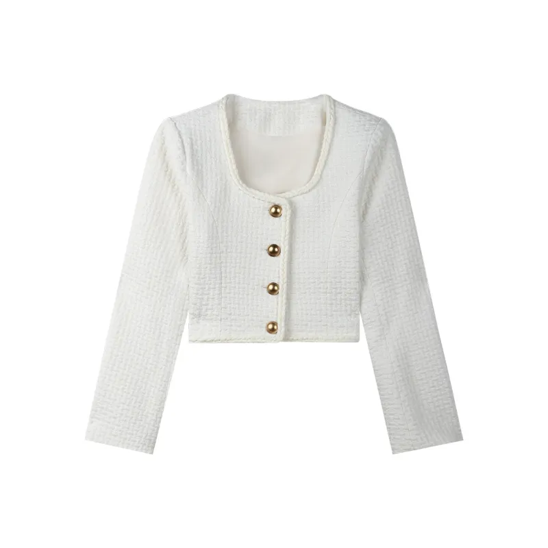 THE SEA LIFE Cropped Coat Women's Cream White-0