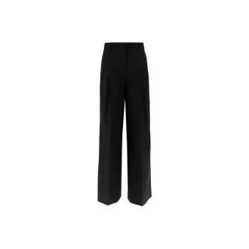 Burberry Pleated Wide leg Wool Trousers