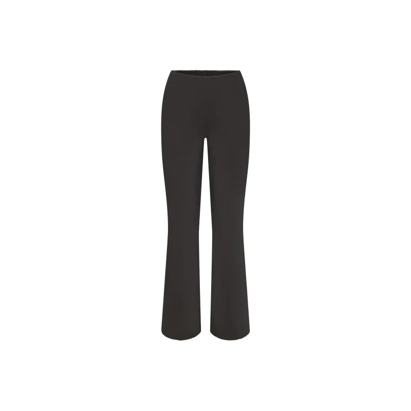 SKIMS COTTON RIB PICOT STRAIGHT LEG PANT Casual Pants Women's SOOT/Smoke Gray-0