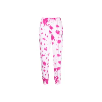 Nike Women's Sportswear Essential Fleece Tie Dye Trousers Active Pink/Siren Red/Black