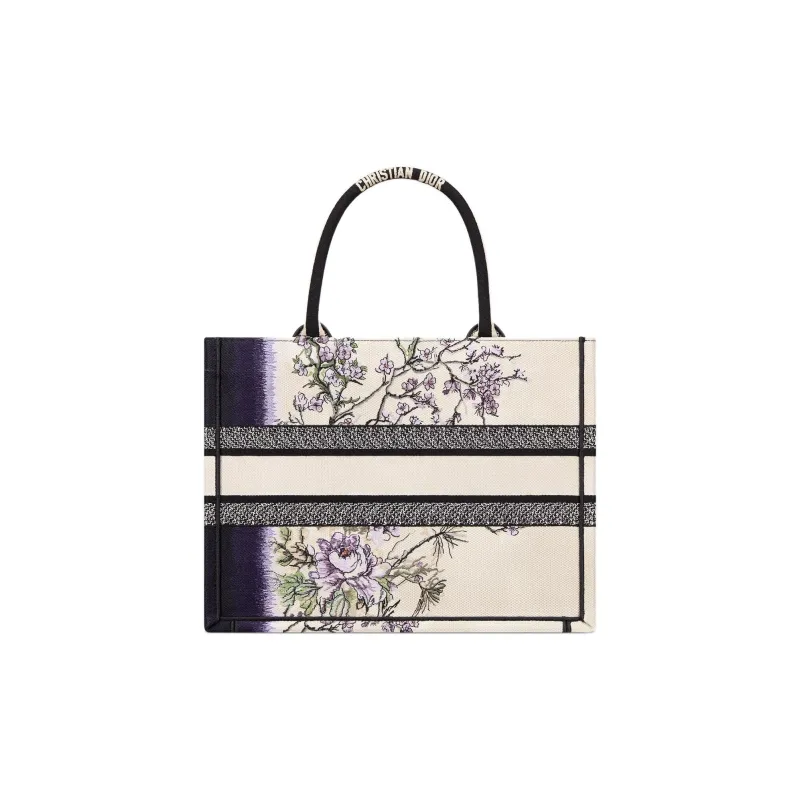 DIOR BookTote Cotton Tote Bag, Shopping Bag, Handbag Medium Size Women's Multicolor-2