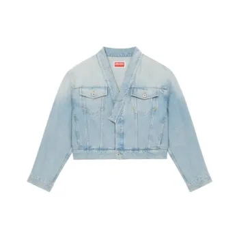 KENZO Faded effect Cropped Denim Jacket