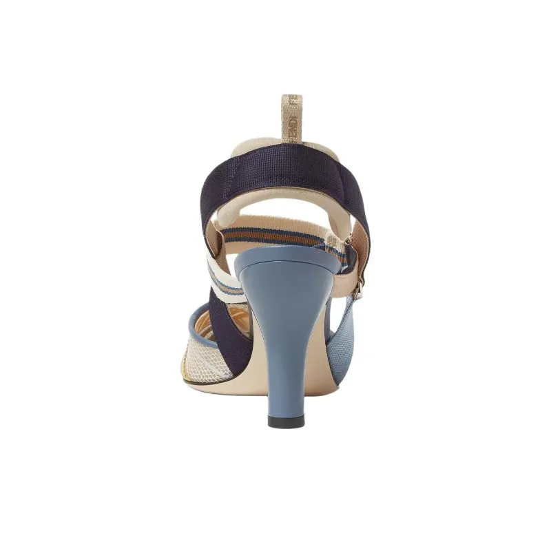 FENDI Colibrì Spool Heel High Heels 8.5cm Women's Blue-4