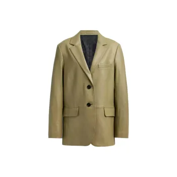 COACH SS24 Leather Jacket Women's Green