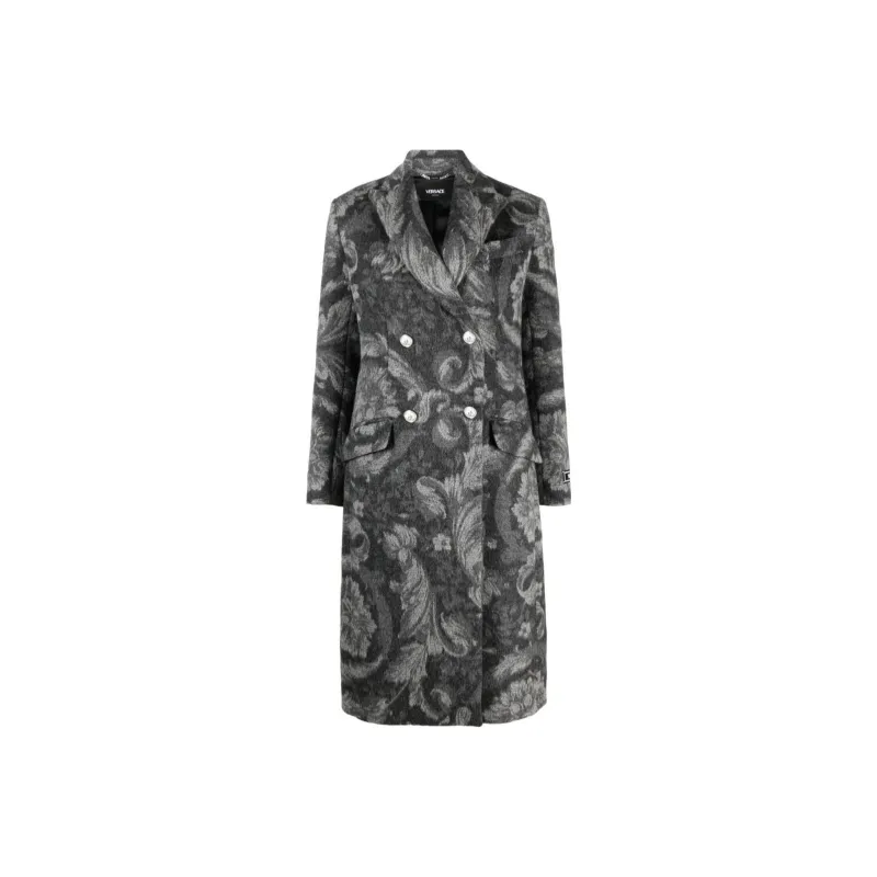 VERSACE Barocco Stencil Double breasted Coat-0