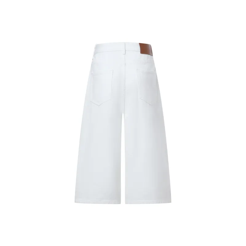 Wen Shan Denim Shorts Women's White-1