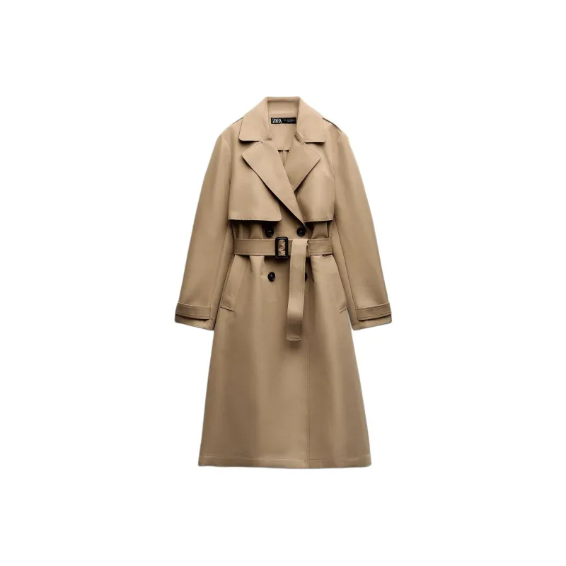 ZARA Trench Coat Women's Light Camel-0