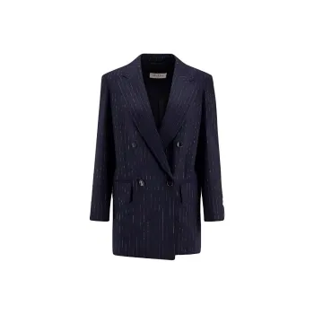 MaxMara Pinstripe Double Breasted Blazer