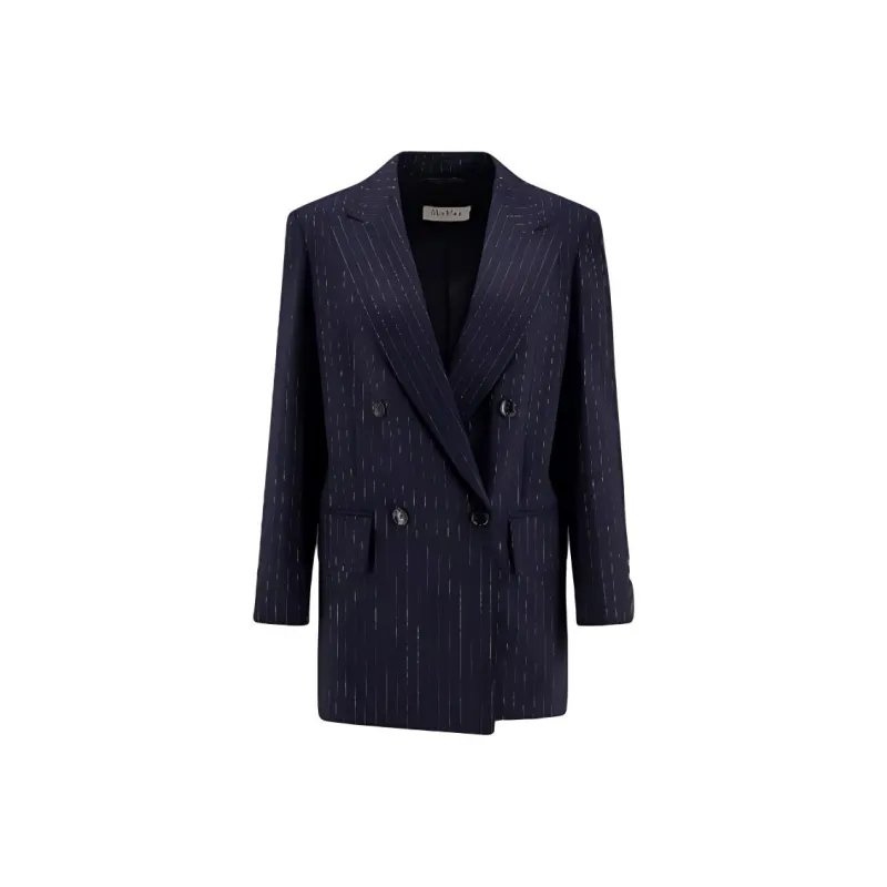 MaxMara Pinstripe Double Breasted Blazer-0