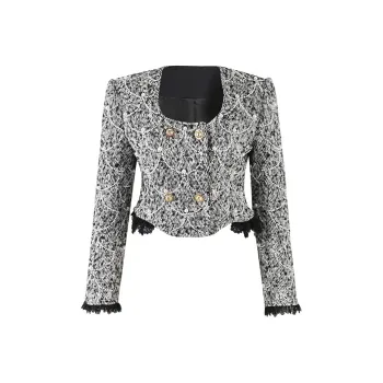 CHARM PICK Cropped Coats Women's Black