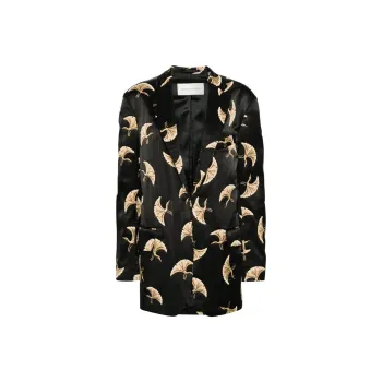DRIES VAN NOTEN Graphic-print Satin Blazer