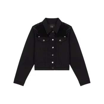 Maje Denim Jacket Women's Black