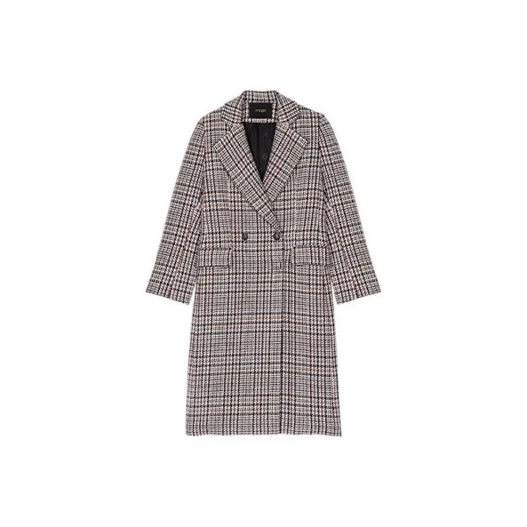 Maje Houndstooth Double-breasted Coat-0