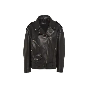 PRADA FW21 Leather Jacket Women's Black
