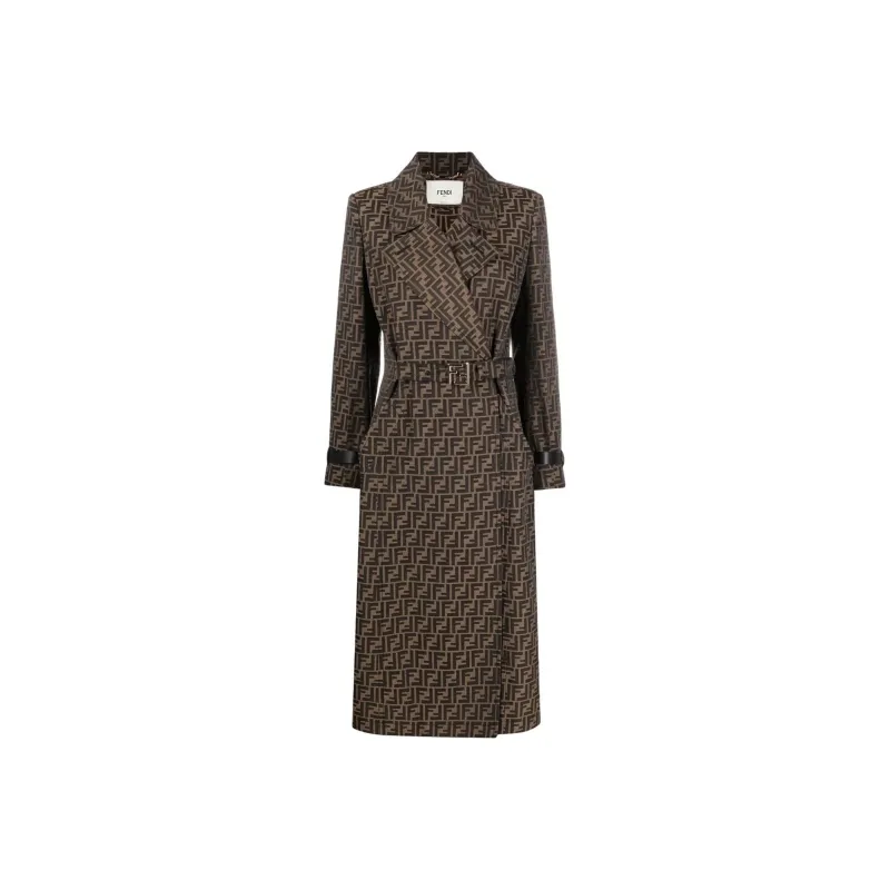 FENDI Trench Coat Women's Brown-0