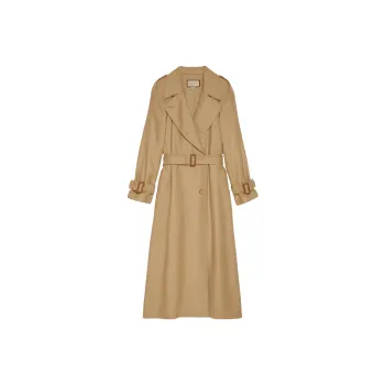 GUCCI Trench Coats Women's Camel