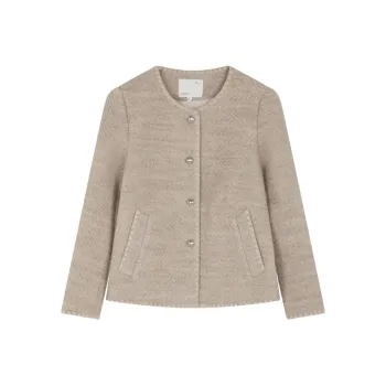 IHIMI Cropped Coat Women's Oat Beige