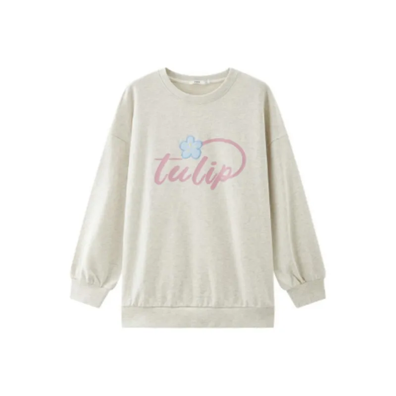 Three Blessings Sweatshirt Women's Apricot Gray-0